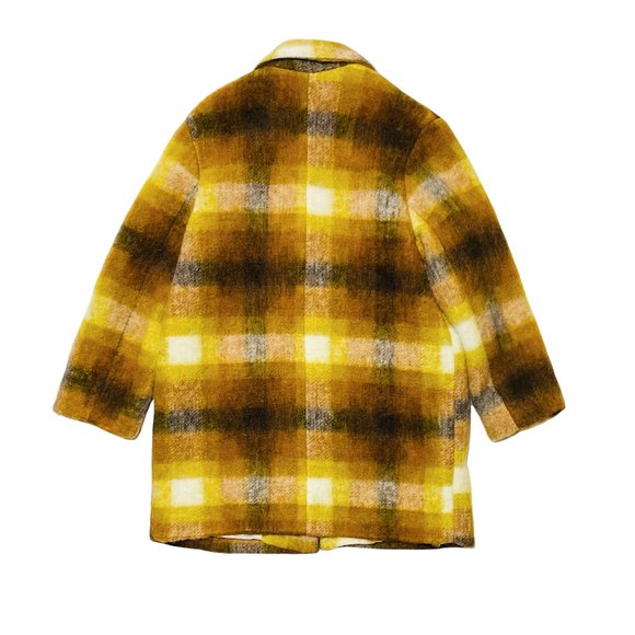 ZARA | Wool Plaid Coat Mustard Yellow - Picture 7 of 7